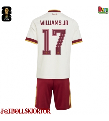 Spanien Nico Williams #17 Borta Kläder Barn VM 2026 Kortärmad (+ Korta byxor)